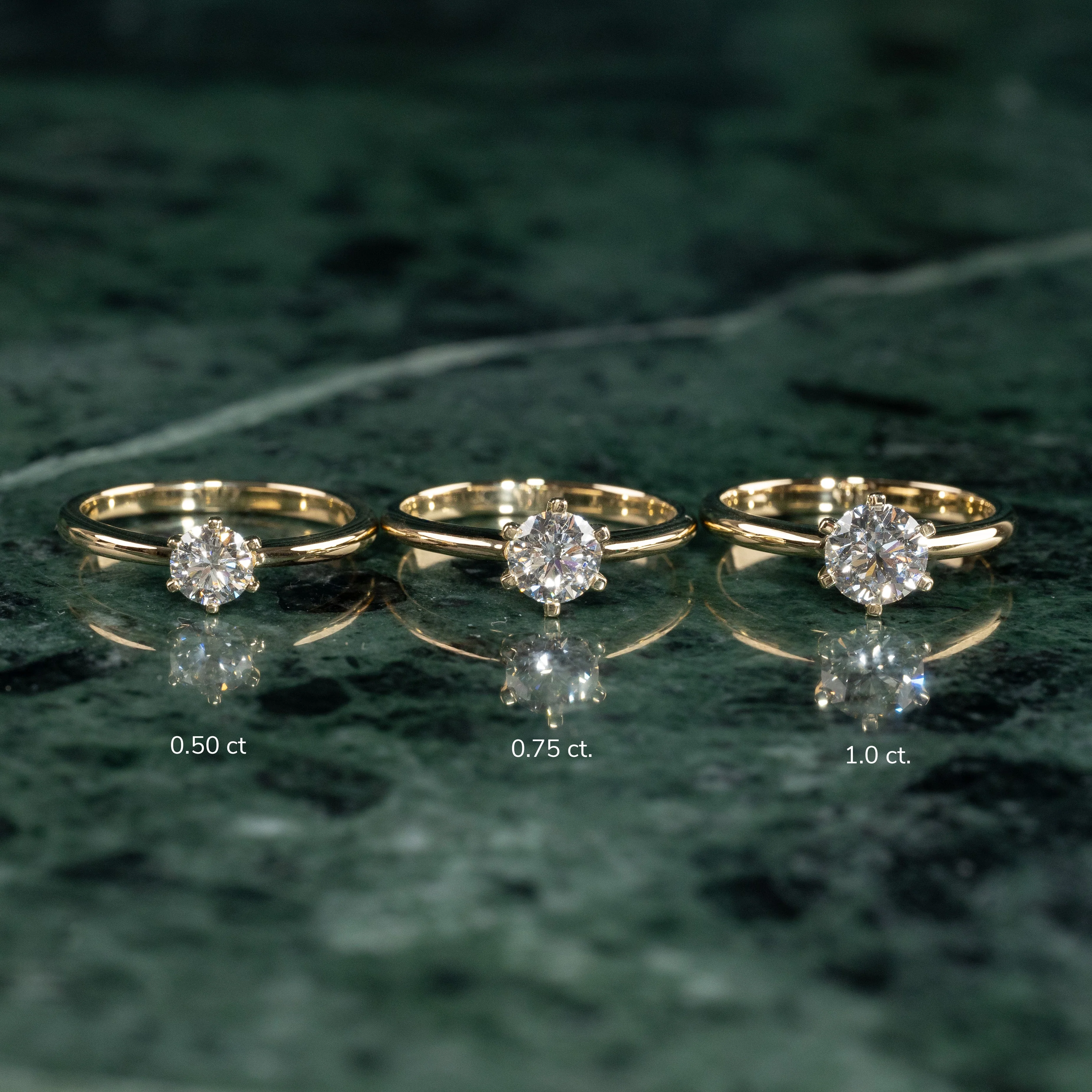 CLASSIC SOLITAIRE 6-PRONG LAB-DIAMOND RING - 0.75ct - YG - Image 11
