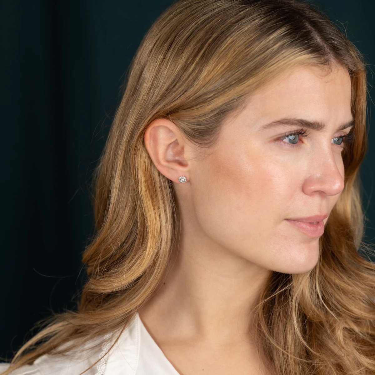 HALO LAB-DIAMOND STUD EARRING - 0.33ct - WG - Image 5