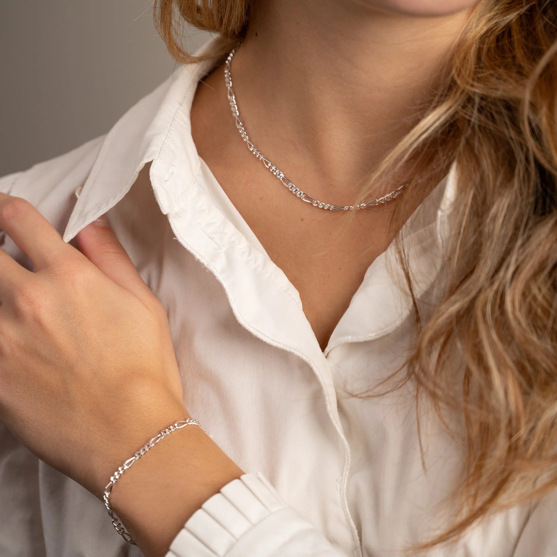 UMA MEDIUM FIGARO SILVER CHAIN - Image 6